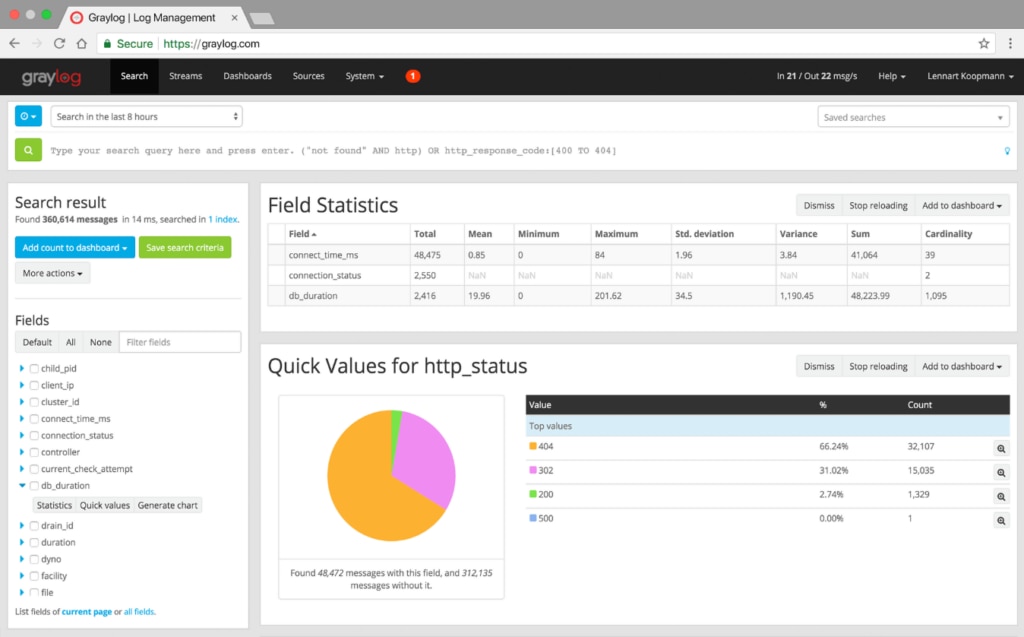 Graylog open-source log management platform