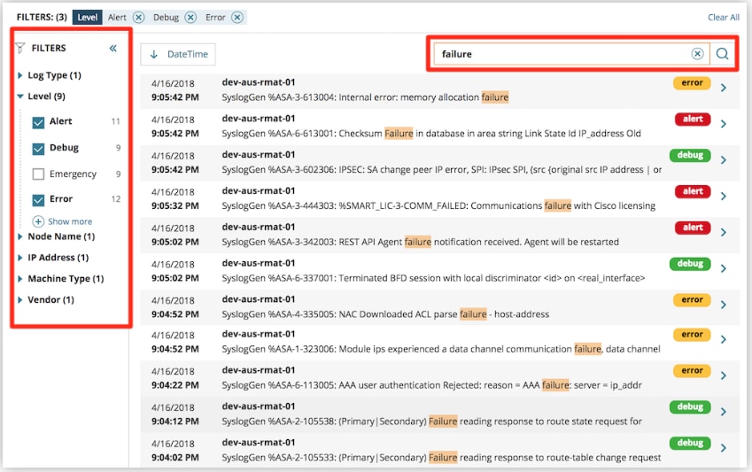 SolarWinds Log Manager log management solution