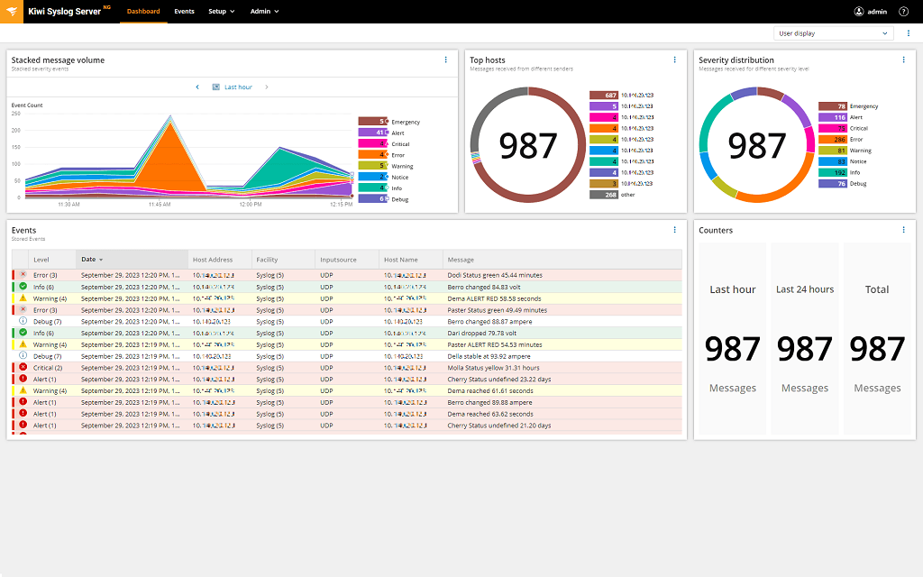 Kiwi Syslog Server NG screenshot