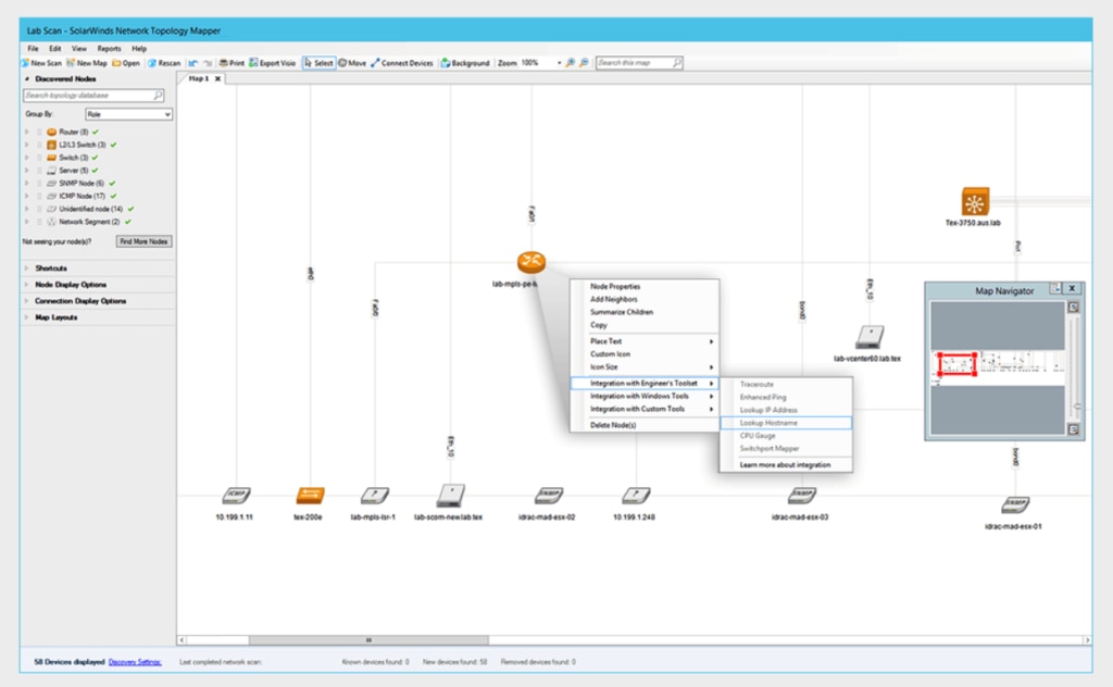 SolarWinds Network Topology Mapper discovery tool