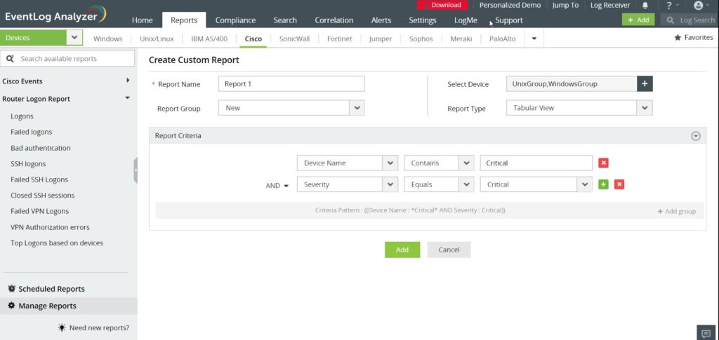 ManageEngine EventLog Analyzer