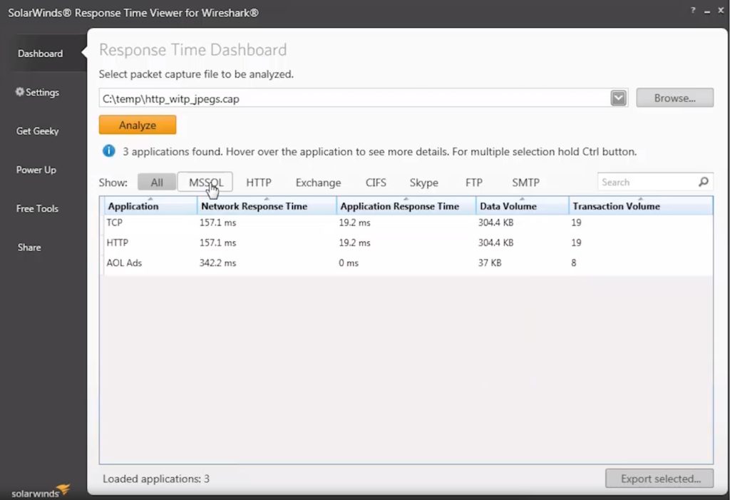 Response Time Viewer for Wireshark