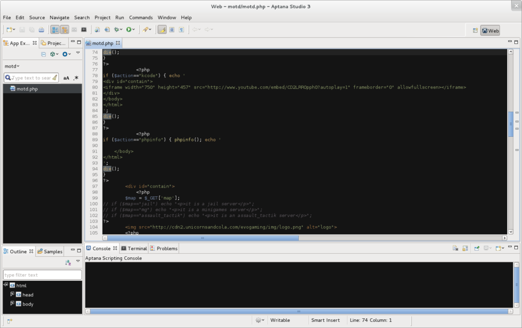 PHP Web Development IDE: Aptana Studio
