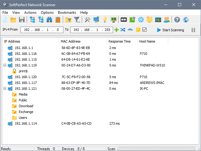 SoftPerfect Network Scanner