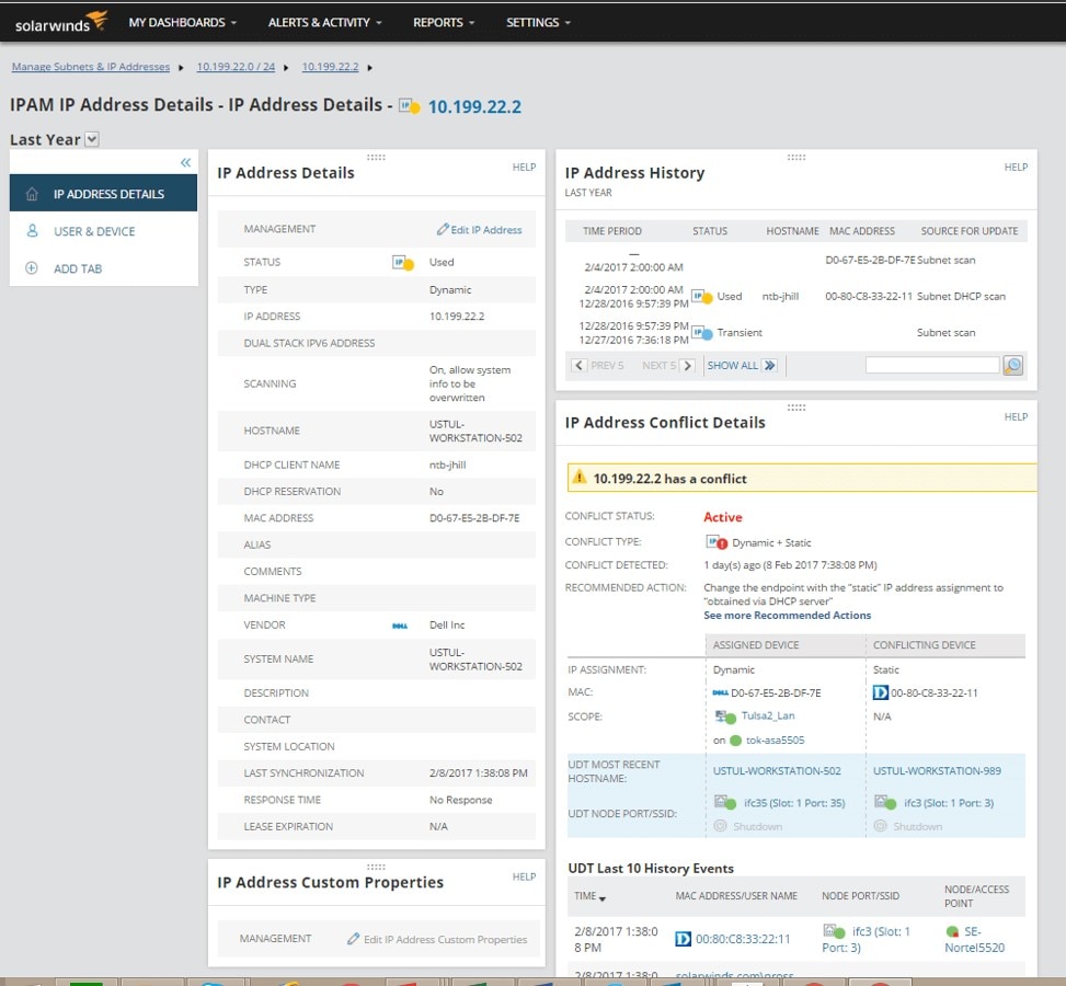 SolarWinds IP Address Manager