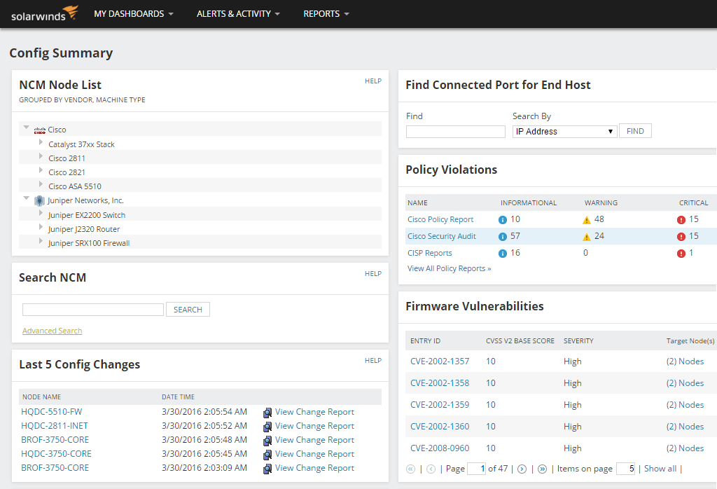 SolarWinds Network Configuration Manager (NCM)