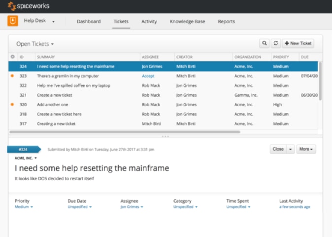 Spiceworks Help Desk Vs Solarwinds Web Help Desk Comparison