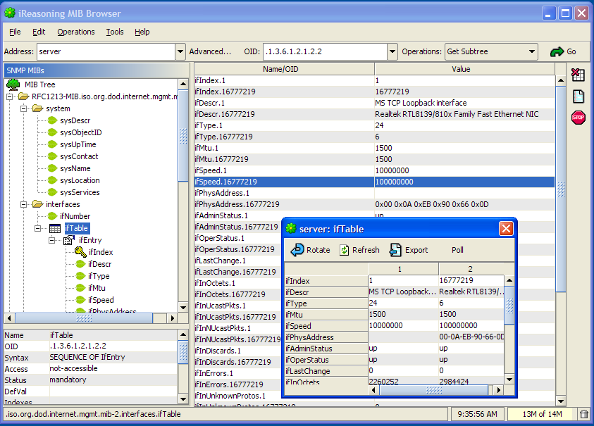 iReasoning MIB Browser