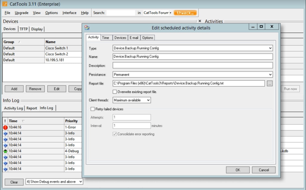 Kiwi CatTools network device configuration backup software