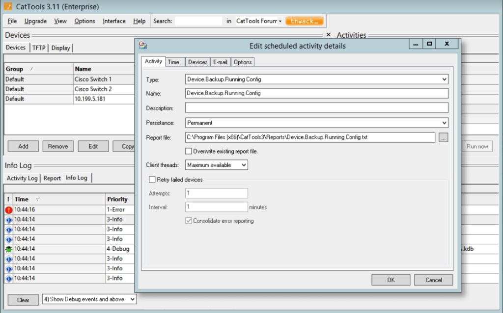 Kiwi CatTools network device configuration backup software