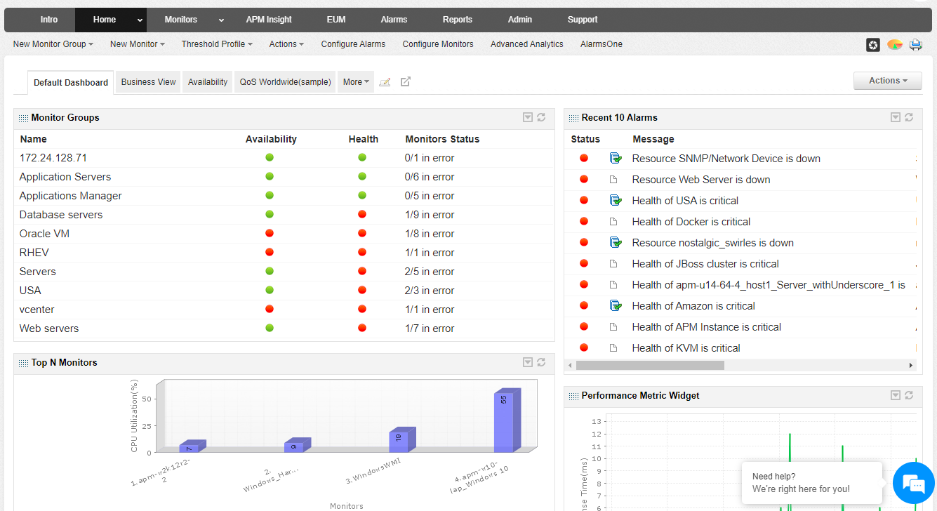 AppOptics vs. ManageEngine Applications Manager—ManageEngine Applications Manager