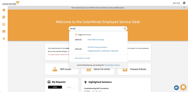 solarwinds employee service desk