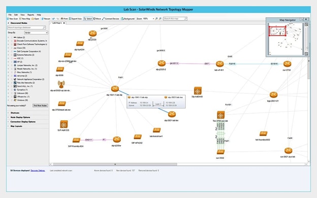 SolarWinds Network Topology Mapper discovery tool