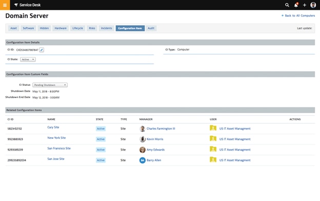Service Desk domain server